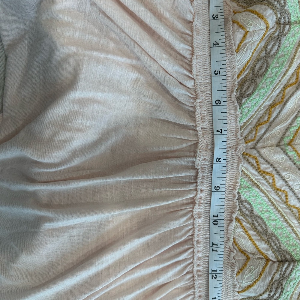 Free People Well Traveled Strappy Pink Embroidered Linen Cotton Tank Large - Picture 10 of 14
